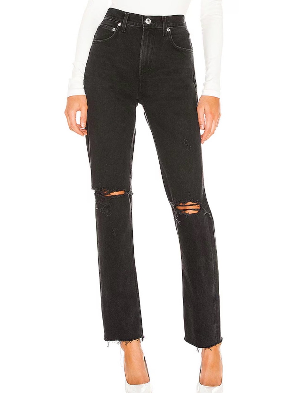Agolde Cherie High Rise Straight Jeans in Distortion